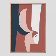 Load image into Gallery viewer, Owl Attack Ocre Animal Abstract Poster