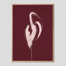 Load image into Gallery viewer, Blushing Crane Single Line Poster