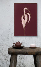 Load image into Gallery viewer, Blushing Crane Single Line Poster
