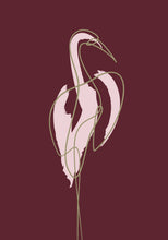 Load image into Gallery viewer, Blushing Crane Single Line Poster