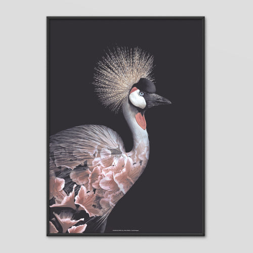 Crowned Crane - Faunascapes Flower Portrait