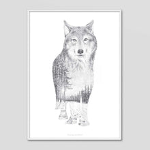Load image into Gallery viewer, Wolf - Faunascapes Pencil Drawing