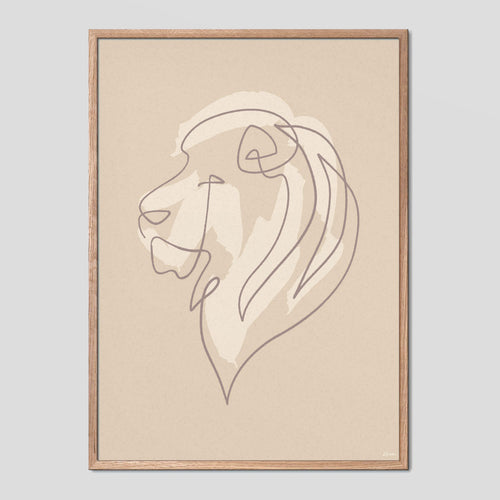Majestic Lion - Single Line Poster