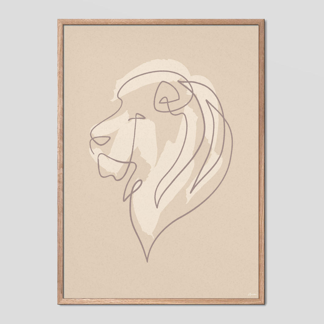 Majestic Lion - Single Line Poster