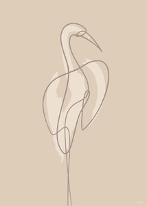 Cool Crane Single Line Poster