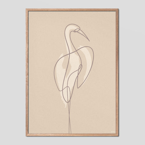 Cool Crane Single Line Poster