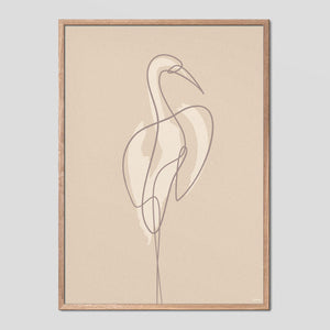 Cool Crane Single Line Poster