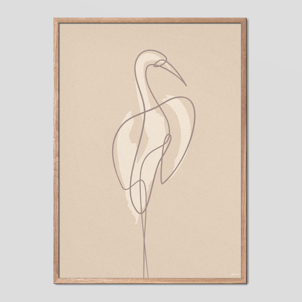 Cool Crane Single Line Poster