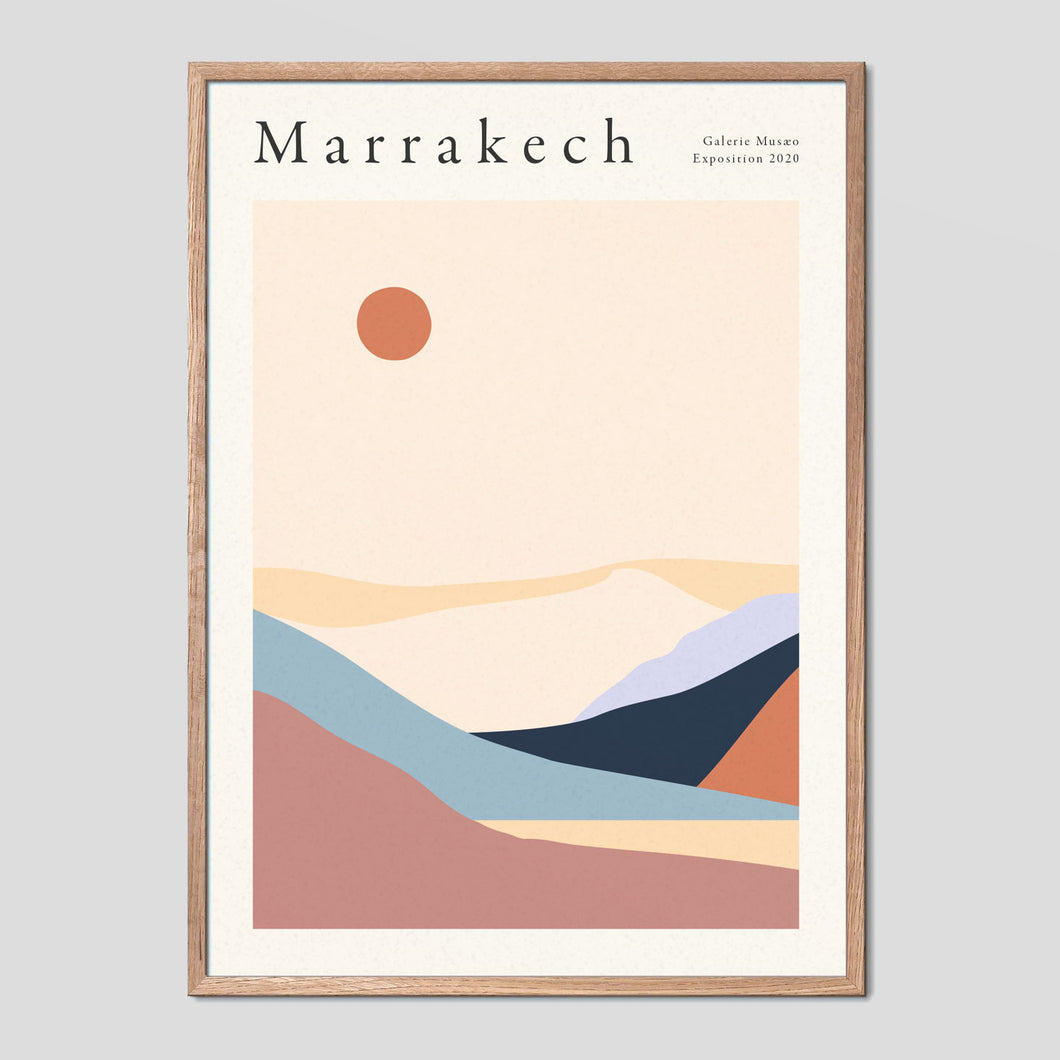Marrakech Desert Hills Vintage Poster