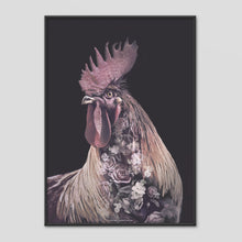 Load image into Gallery viewer, Burgundy Rooster - Faunascapes Flower Portrait