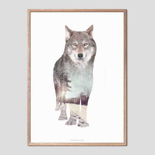 Wolf - Faunascapes Double Exposure Poster