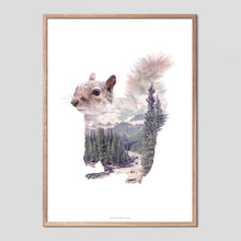 Load image into Gallery viewer, Squirrel - Faunascapes Double Exposure Poster