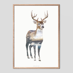 Deer - Faunascapes Double Exposure Poster
