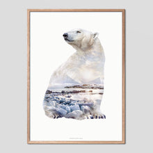 Load image into Gallery viewer, Polar Bear - Faunascapes Double Exposure Poster