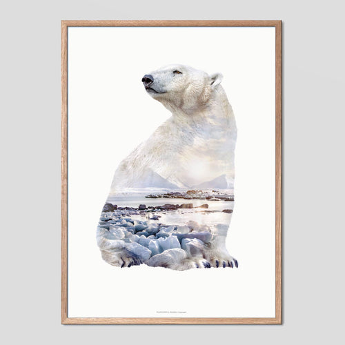 Polar Bear - Faunascapes Double Exposure Poster