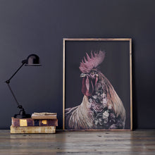Load image into Gallery viewer, Burgundy Rooster - Faunascapes Flower Portrait